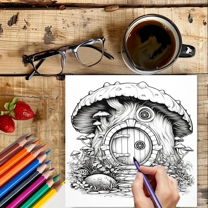 Livro de Colorir Porta da Fada - Adult Coloring Book Stress Relief avaliação e preço